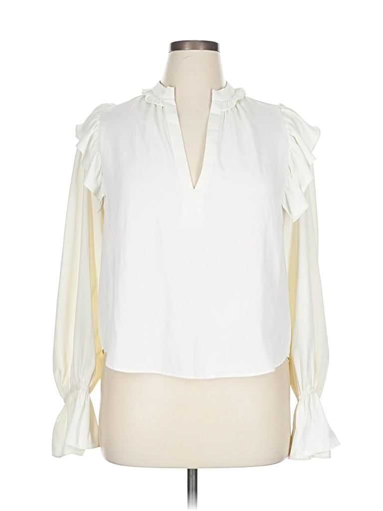 Pre-owned Aqua 3/4 Sleeve Blouse In White