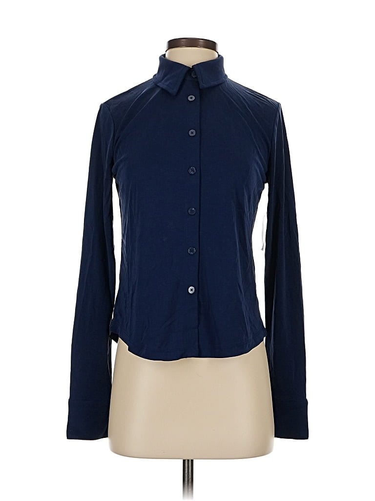 Pre-owned On 34th Long Sleeve Blouse In Blue