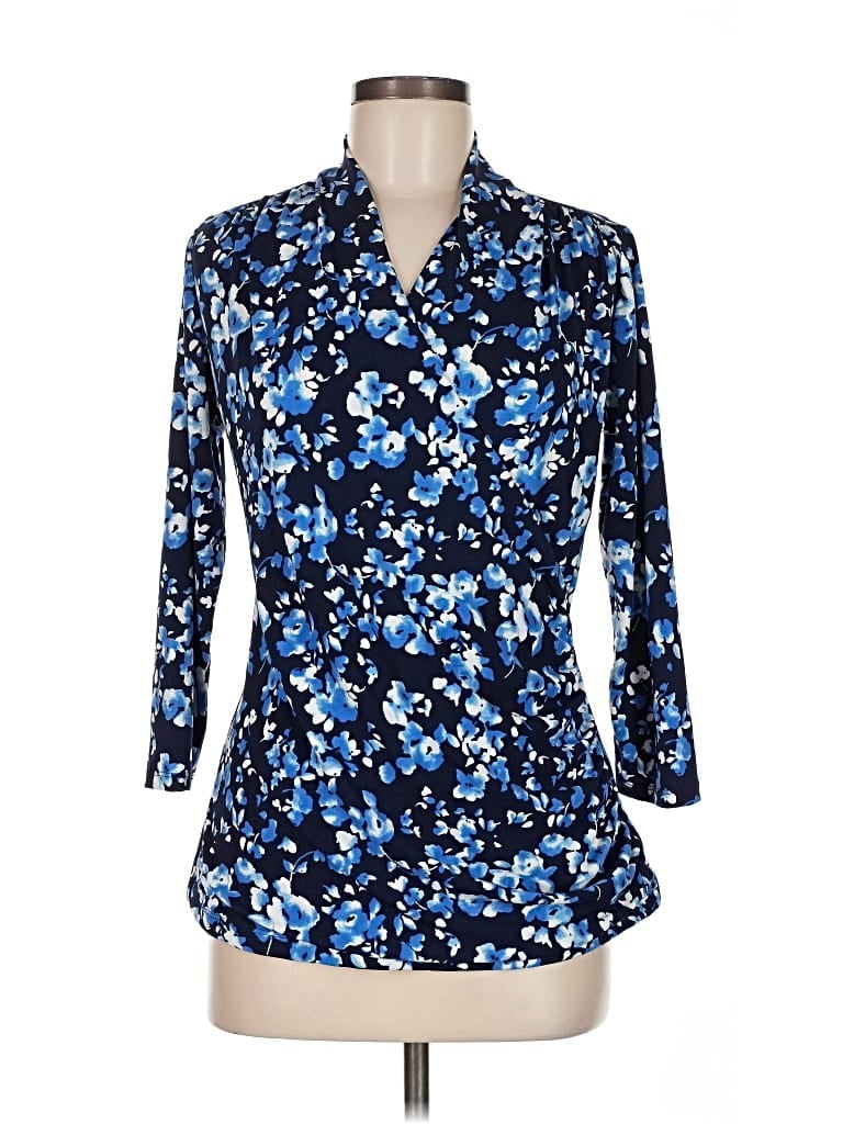 Pre-owned 41hawthorn 3/4 Sleeve T-shirt In Blue