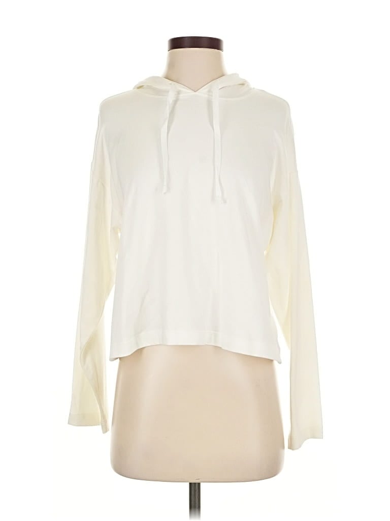 Pre-owned Eileen Fisher Pullover Hoodie In White