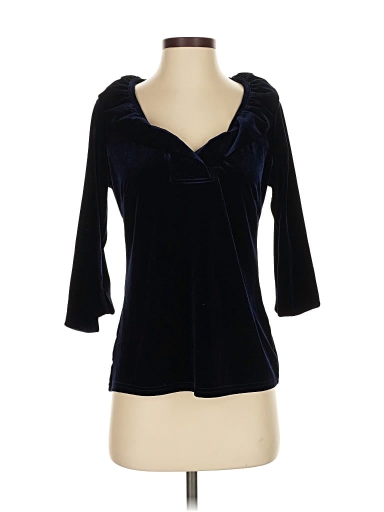 Pre-owned Gretchen Scott Designs 3/4 Sleeve Top Black Cowl Neck Tops