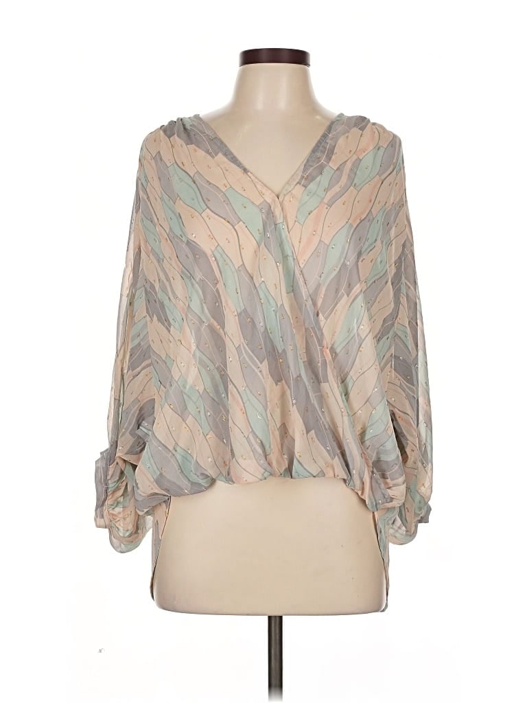 Pre-owned Lovestitch 3/4 Sleeve Blouse In Brown