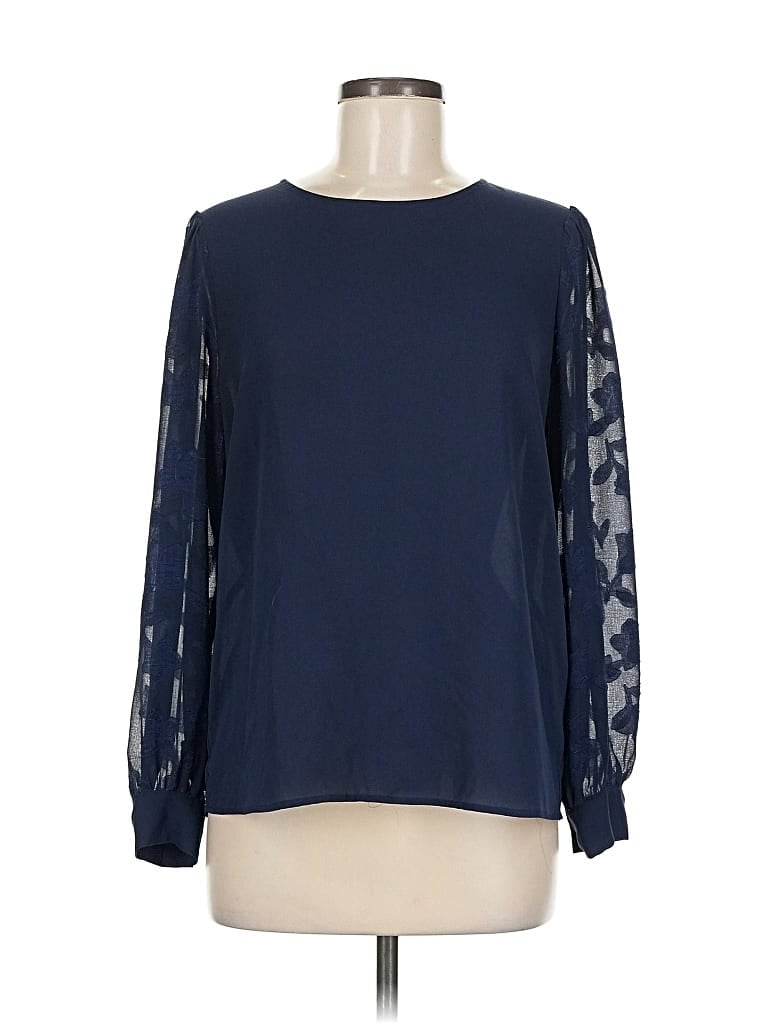 Pre-owned Pleione Long Sleeve Blouse In Blue