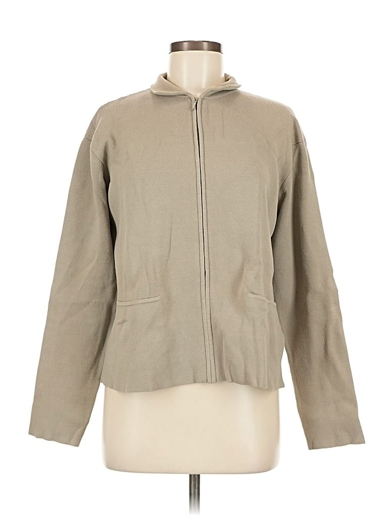 Pre-owned Eileen Fisher Zip Up Hoodie In Brown