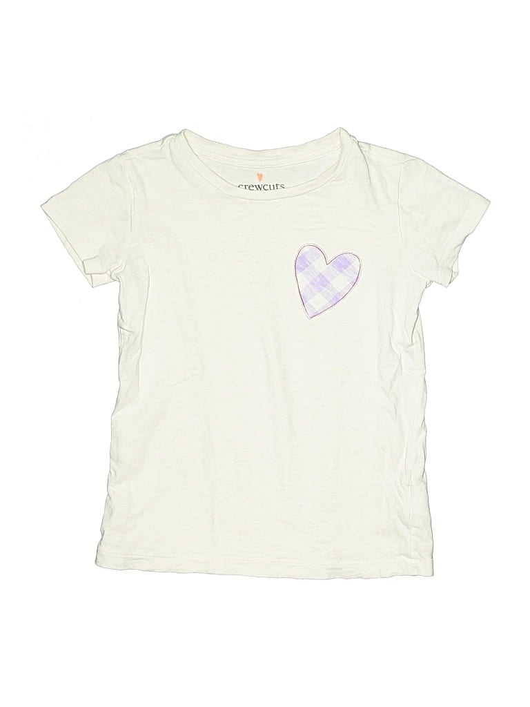 Pre-owned Crewcuts Kids' Short Sleeve T-shirt In White
