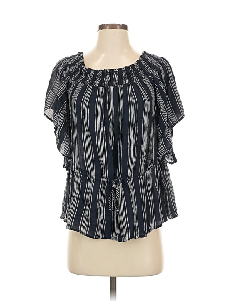Pre-owned Abercrombie & Fitch Short Sleeve Blouse In Gray