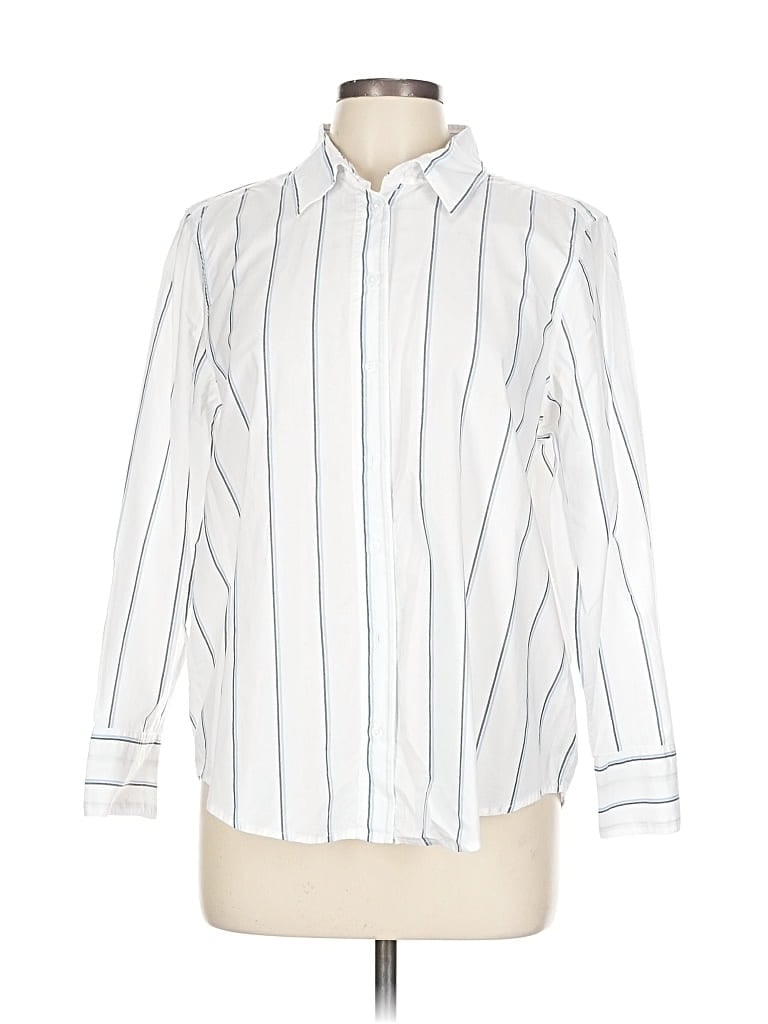 Pre-owned Banana Republic Factory Store Long Sleeve Button Down Shirt In White