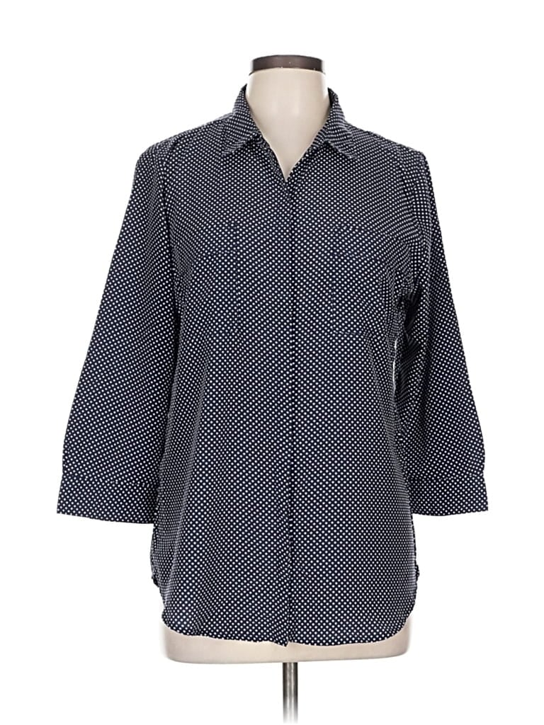 Pre-owned Liz Claiborne 3/4 Sleeve Blouse In Gray