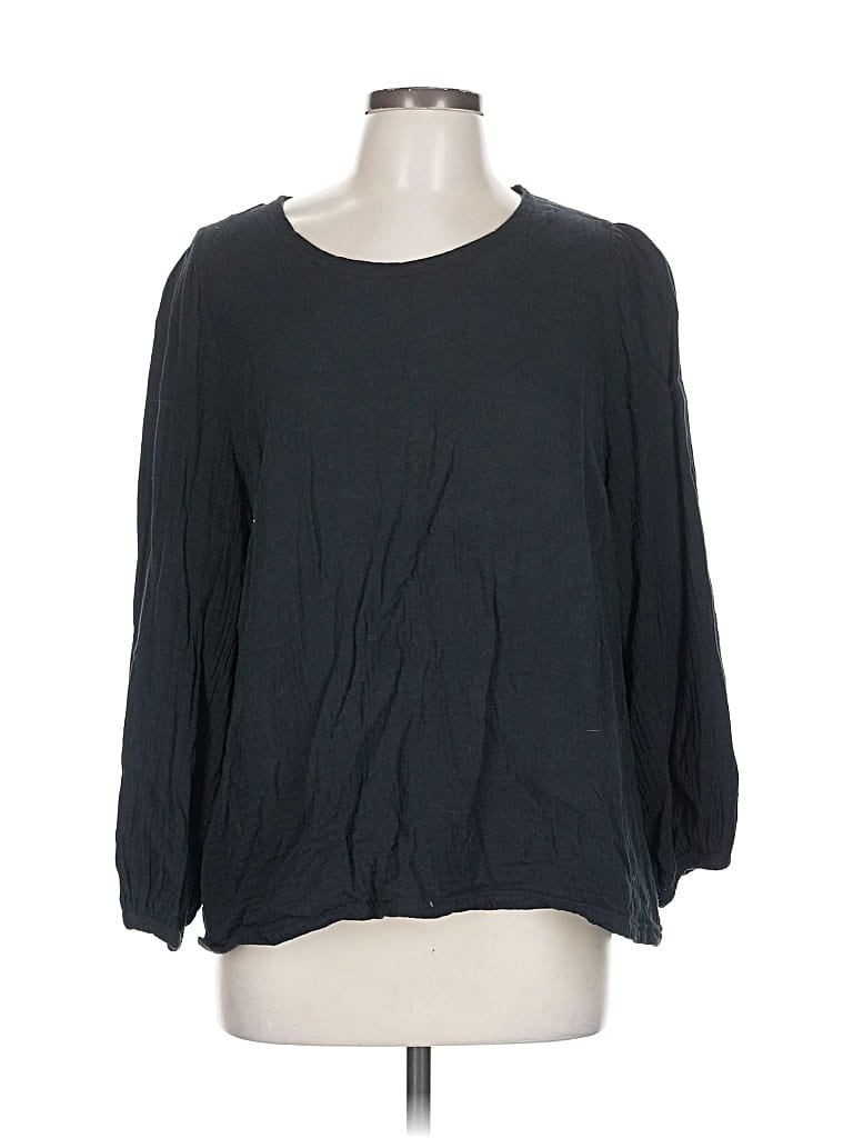 Pre-owned Universal Thread 3/4 Sleeve Top Black Boatneck Tops