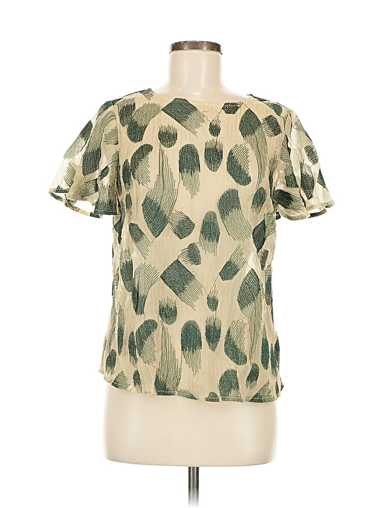 Pre-owned Eri + Ali Short Sleeve Blouse In Green