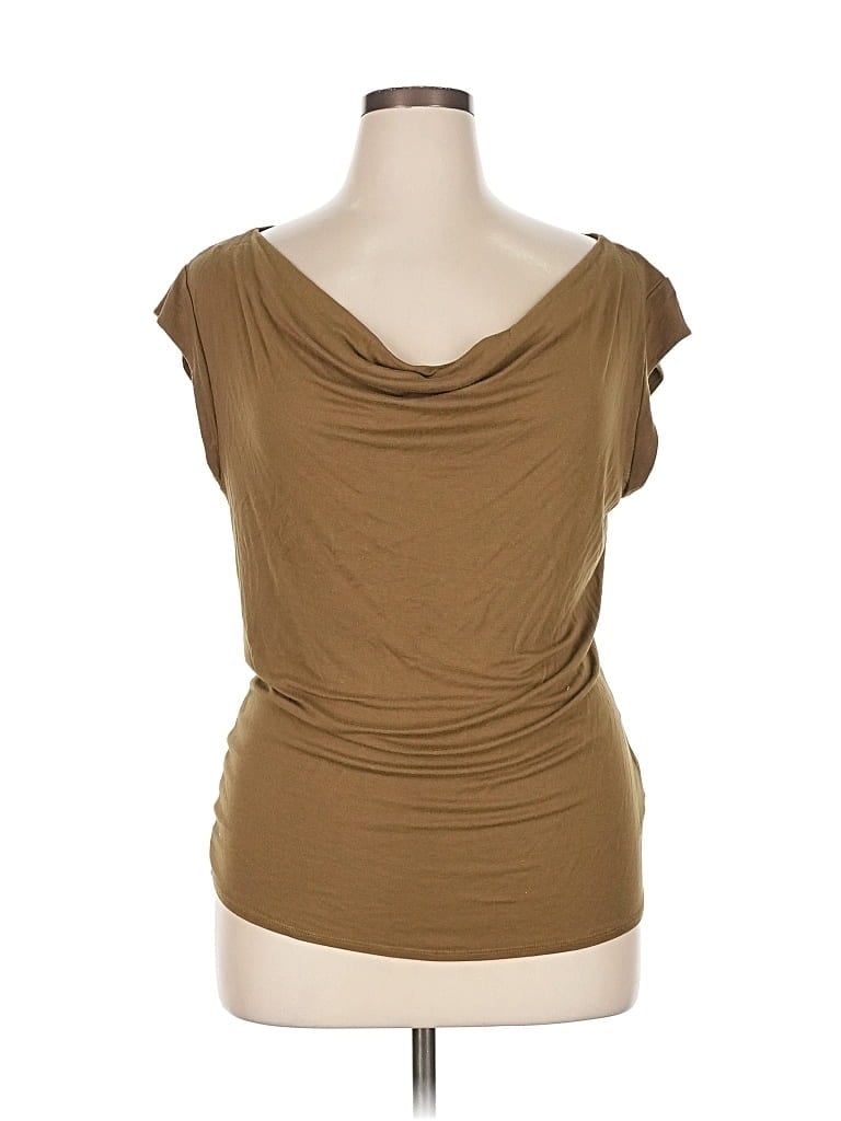 Pre-owned Adrienne Vittadini Sleeveless T-shirt In Brown