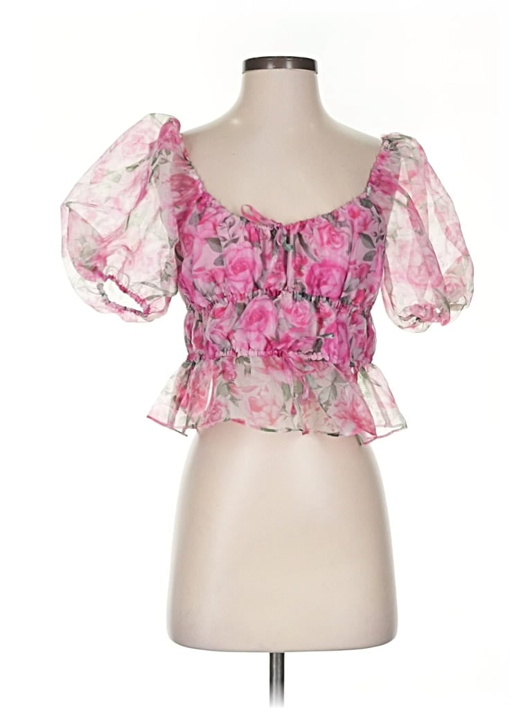 Pre-owned J By Joie Short Sleeve Blouse In Pink