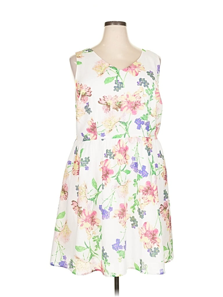 Pre-owned Bb Dakota Casual Dress In White