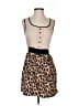 GB 100% Polyester Animal Print Tan Casual Dress Size S - photo 1