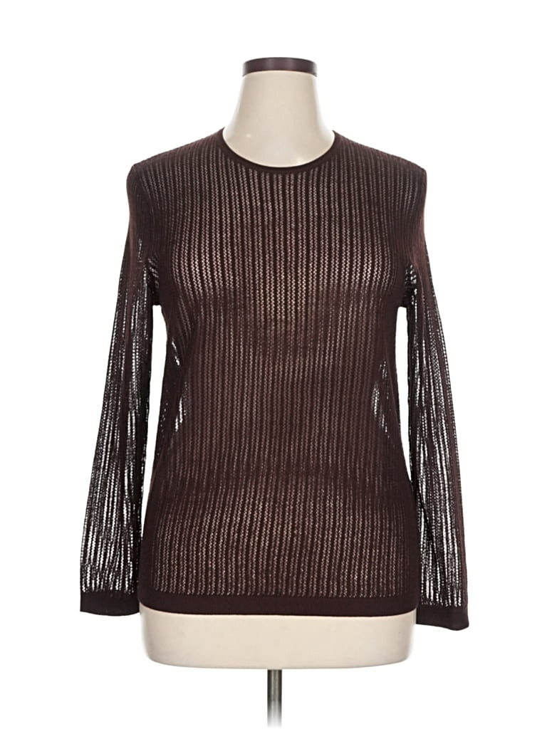 Click to view more detailed imagery on our partner's website Pre-owned Uniqlo Long Sleeve Top Brown Crew Neck Tops