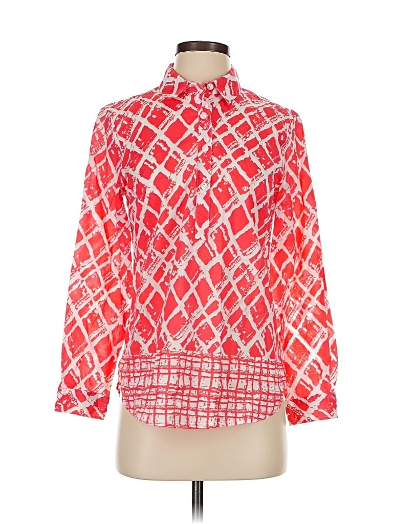 Pre-owned Coldwater Creek Long Sleeve Blouse In Red