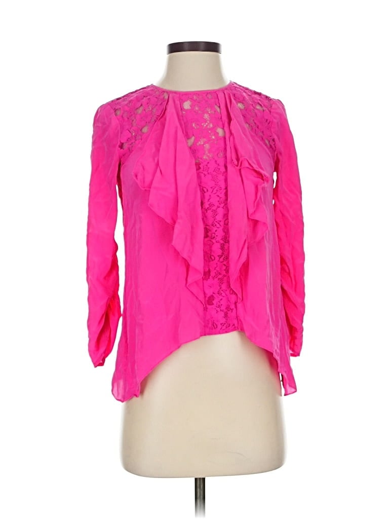 Pre-owned Bcbgmaxazria 3/4 Sleeve Blouse In Pink