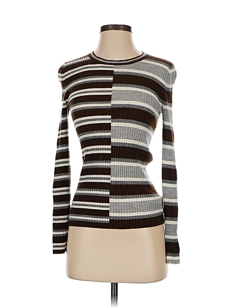 Pre-owned Theory Wool Pullover Sweater In Brown