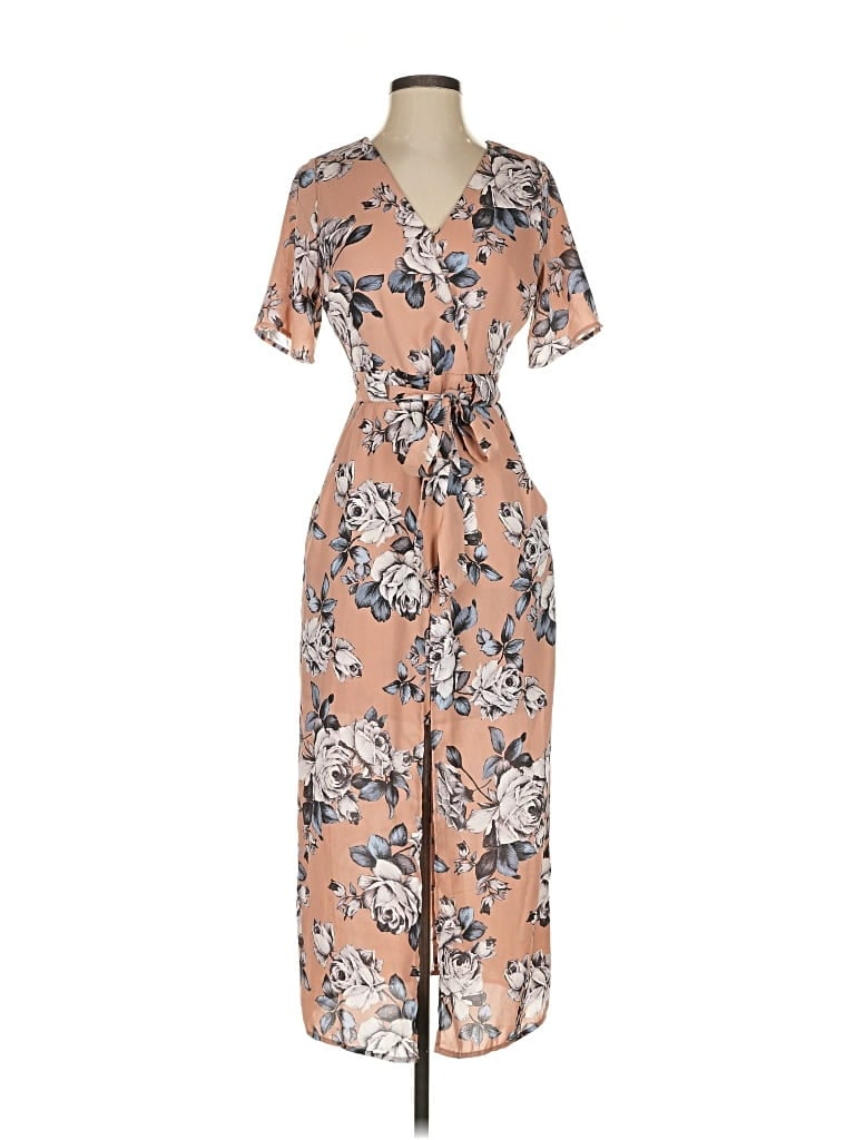 Pre-owned Sienna Sky Casual Dress In Brown