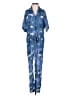 Paradised 100% Rayon Graphic Blue Jumpsuit Size XS - photo 1