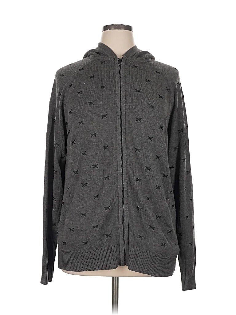 Pre-owned Crooks & Castles Zip Up Hoodie In Gray