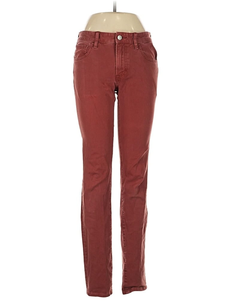 Pre-owned Uniqlo Jeans In Burgundy