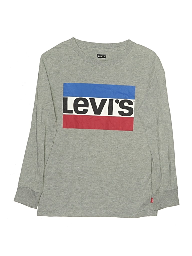 Click to view more detailed imagery on our partner's website Pre-owned Levi's Kids' Long Sleeve T-shirt In Gray