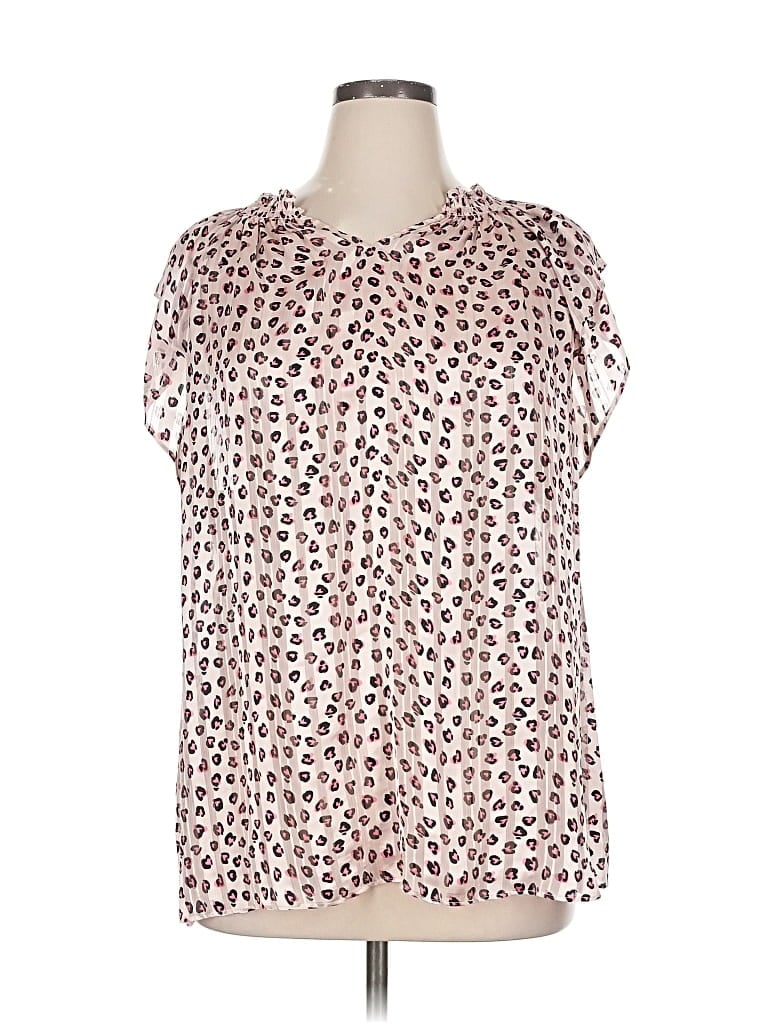 Pre-owned Stella & Dot Short Sleeve Blouse In Brown