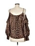 Parker 100% Polyester Brown 3/4 Sleeve Blouse Size XS - photo 2