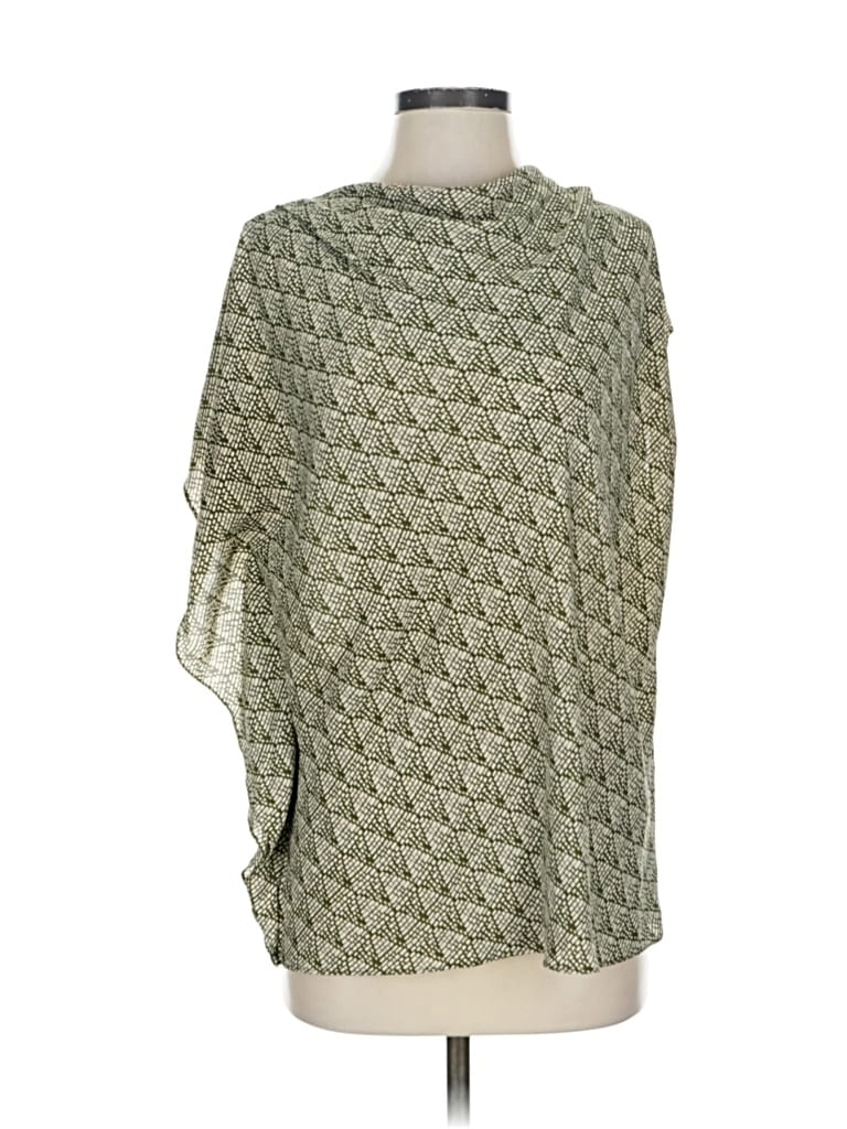 Pre-owned H By Halston Short Sleeve Blouse In Green