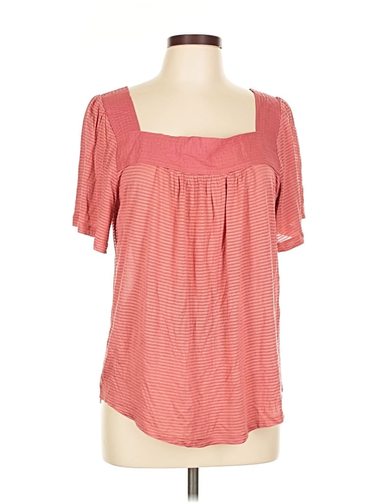 Pre-owned Lucky Brand Short Sleeve Blouse In Red