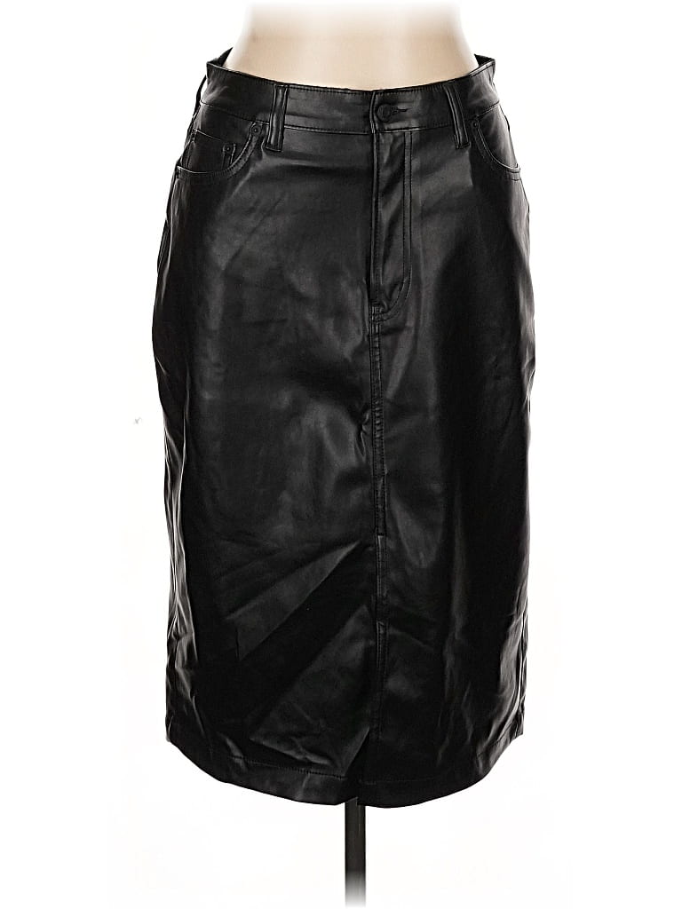 Pre-owned Gap Faux Leather Skirt In Black
