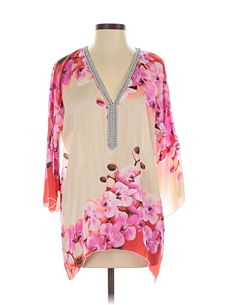 Pre-owned Boston Proper 3/4 Sleeve Blouse In Pink
