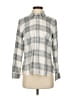 Talbots Checkered-gingham Gray Long Sleeve Button-Down Shirt Size S - photo 1