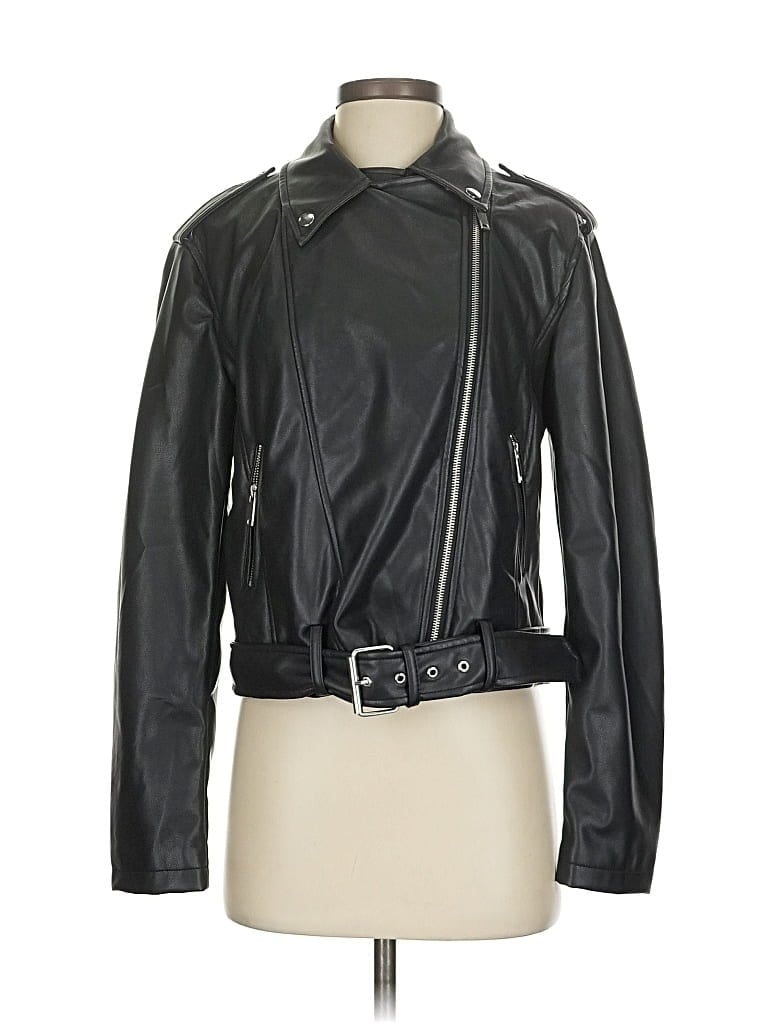 Pre-owned Forever 21 Faux Leather Jacket In Black