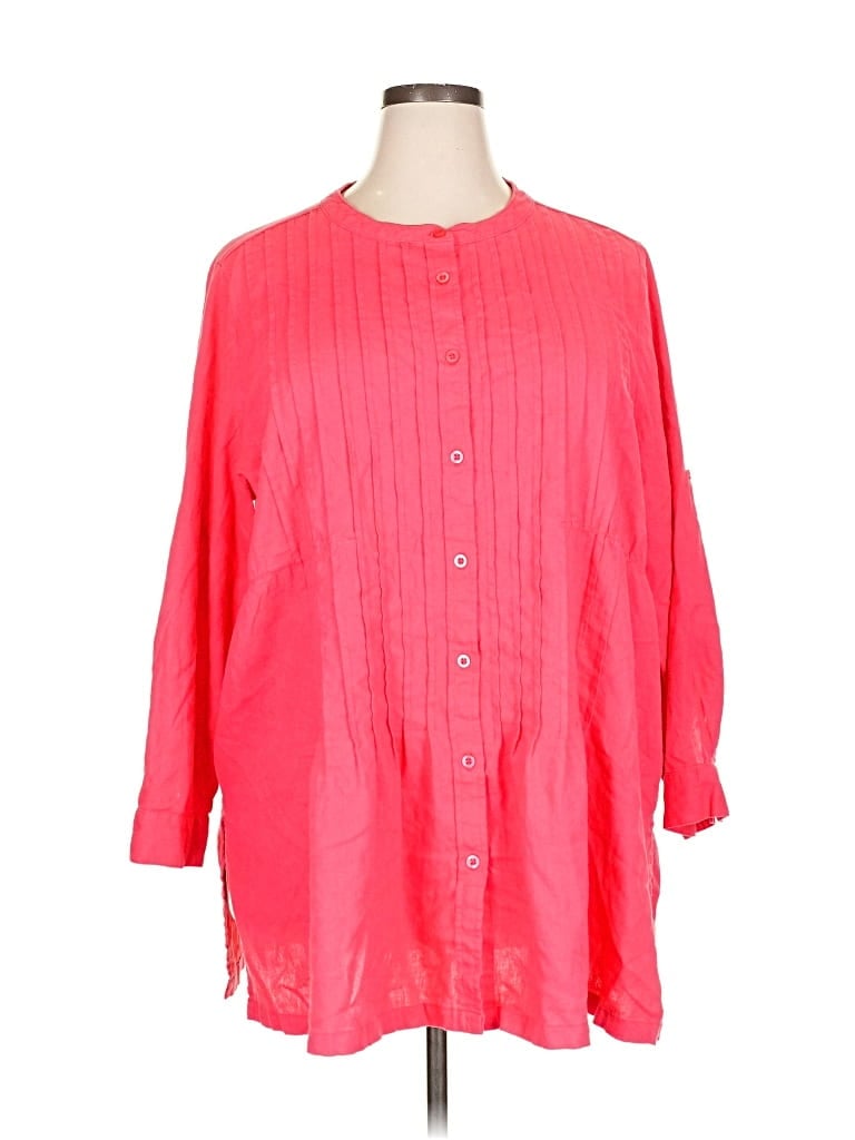 Pre-owned Jessica London 3/4 Sleeve Blouse In Red