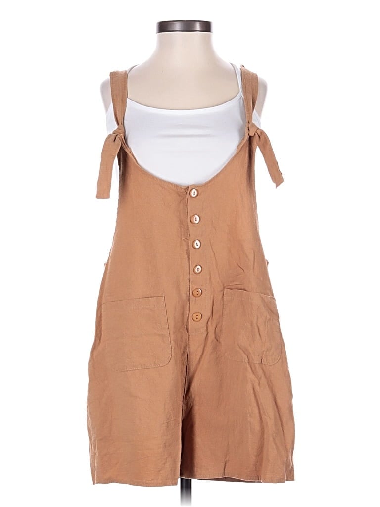 Pre-owned Unbranded Overall Shorts In Brown