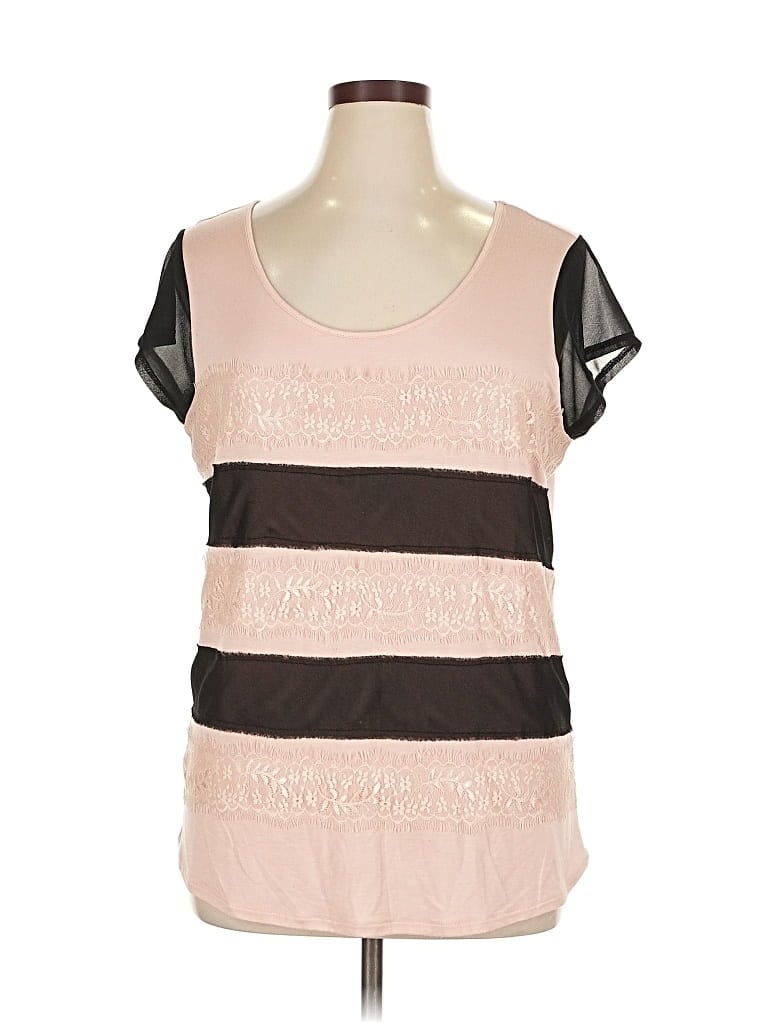 Pre-owned The Limited Short Sleeve Top Pink Scoop Neck Tops