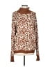 14th & Union Animal Print Brown Pullover Sweater Size L - photo 1