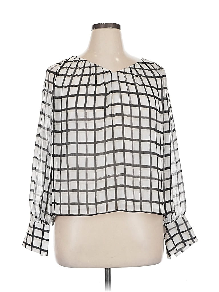 Pre-owned Calvin Klein 3/4 Sleeve Blouse In Silver