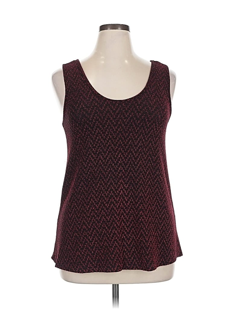 Pre-owned Daytrip Sleeveless Top Burgundy Scoop Neck Tops