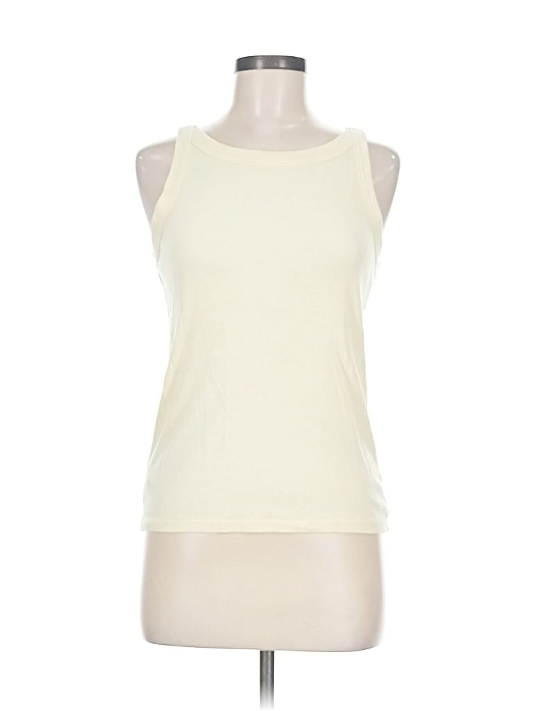 Pre-owned Ann Taylor Loft Sleeveless T-shirt In White