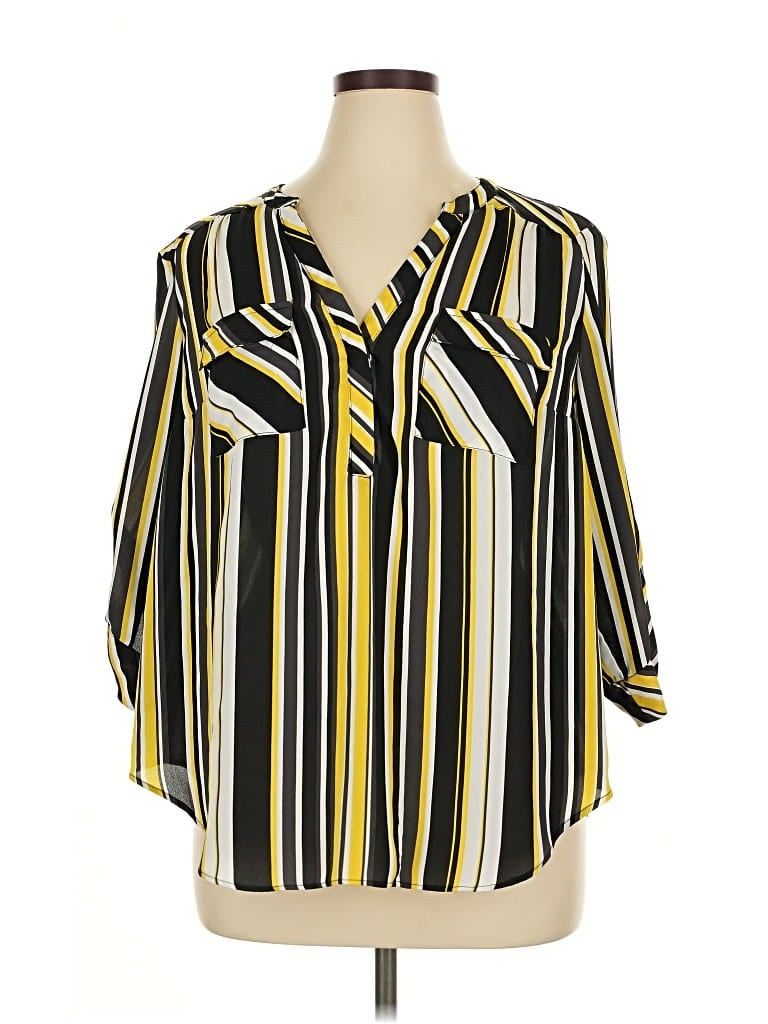 Pre-owned Torrid 3/4 Sleeve Blouse In Yellow
