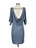 Cachet 100% Polyester Solid Gray Blue Casual Dress Size 4 - photo 2