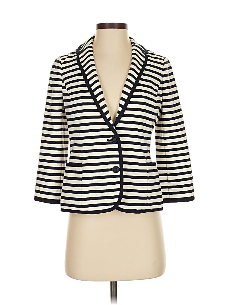 Pre-owned Talbots Blazer Jacket In White