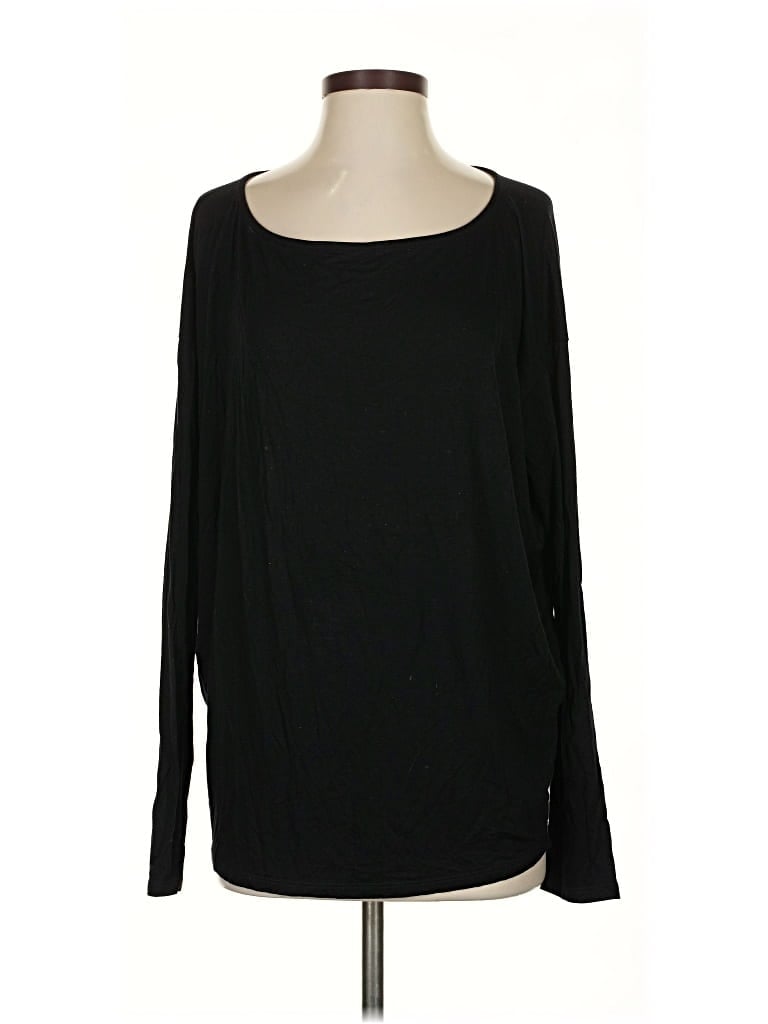 Pre-owned Mi Ami Long Sleeve Top Black Boatneck Tops