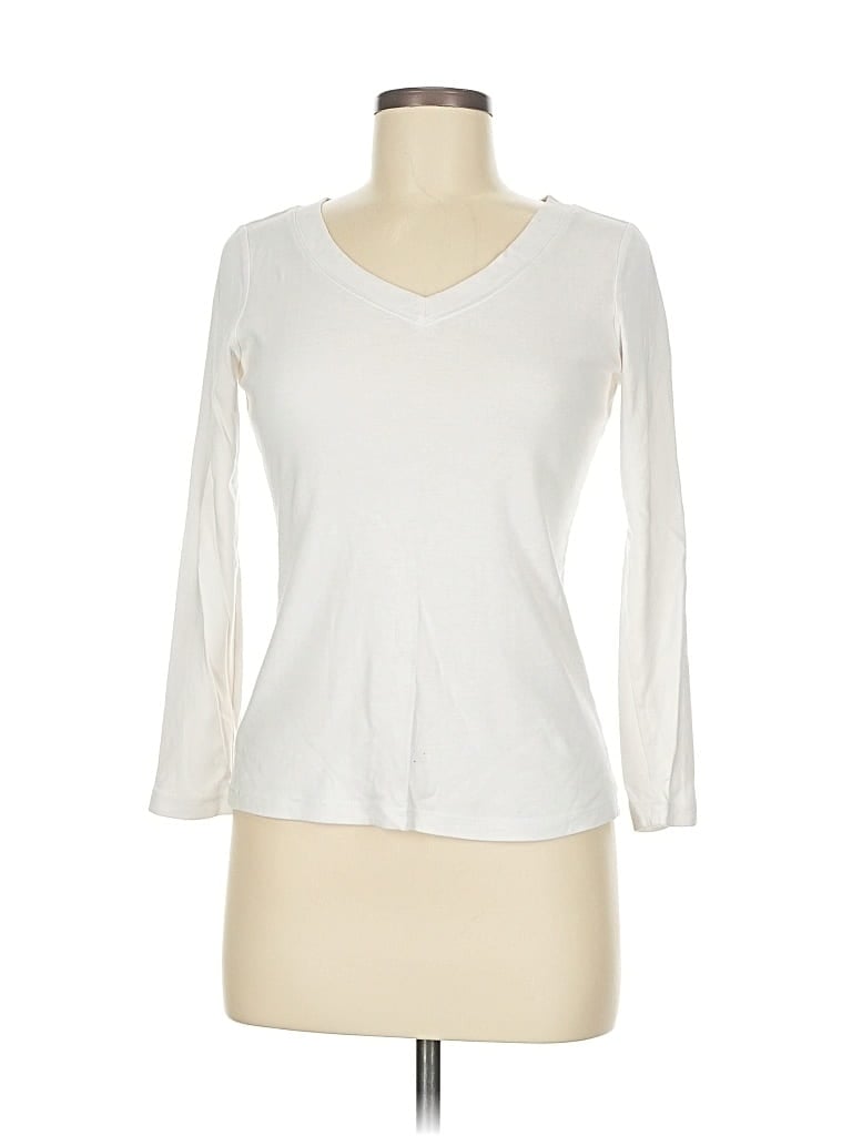 Pre-owned Ann Taylor Loft 3/4 Sleeve T-shirt In White