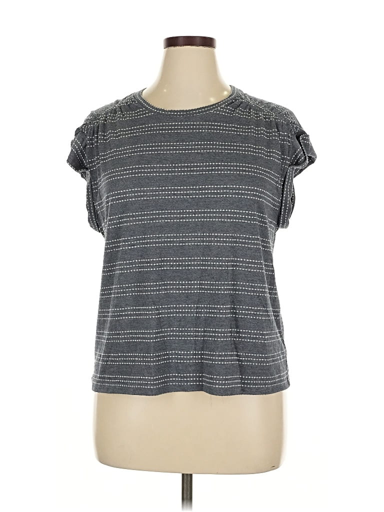 Pre-owned Ann Taylor Loft Outlet Short Sleeve T-shirt In Gray