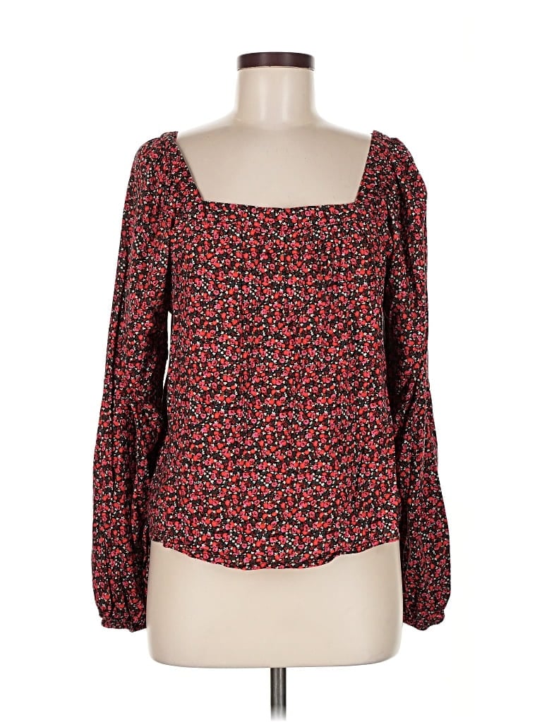 GAP Pre-owned Long Sleeve Blouse In Red