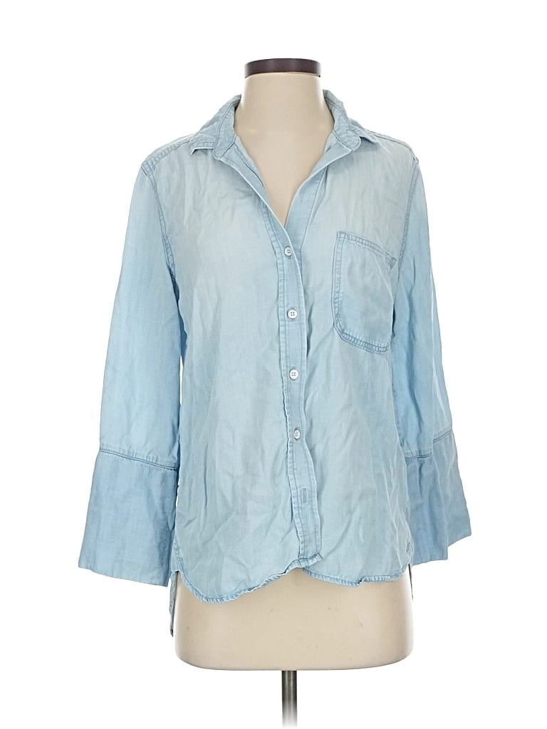 Pre-owned Cloth & Stone X Anthropologie Long Sleeve Button Down Shirt In Blue